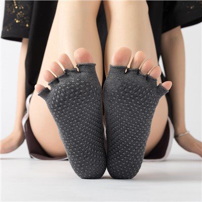 Неплъзгащи се чорапи за йога с пет пръста